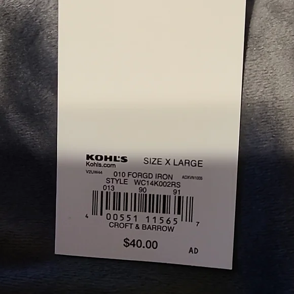 CROFT & BARROW WOMENS PLUS SIZE LUSH VELOUR 1/4 ZIP JACKET SIZE XL GRAY - Picture 5 of 9